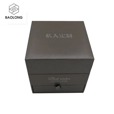 Luxury custom high quality double gift cardboard box flip drawer gift box